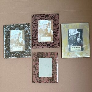 Set of 4 Notre Monde Glass Decorative Floral Photo Frames - Brown, Pink, Gold